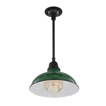 Jasper 12.25" Farmhouse Industrial Indoor/Outdoor Iron LED Pendant